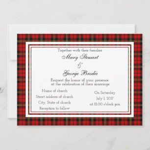 Brodie Red Scottish Wedding Invitation