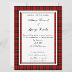 Brodie Red Scottish Wedding Invitation