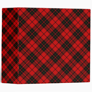 Brodie tartan red black plaid 3 ring binder