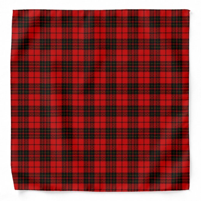 Brodie tartan red black plaid bandana (Front)