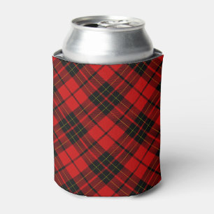 Brodie tartan red black plaid can cooler