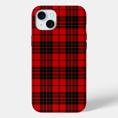 Brodie tartan red black plaid iPhone 15 plus case