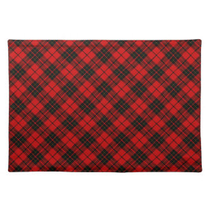 Brodie tartan red black plaid cloth placemat