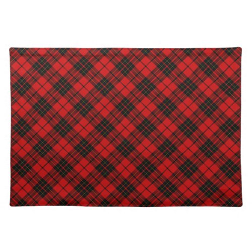 Brodie tartan red black plaid cloth placemat