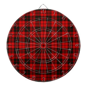Brodie tartan red black plaid dart board