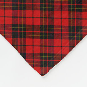 Brodie tartan red black plaid fleece blanket