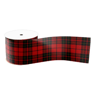 Brodie tartan red black plaid grosgrain ribbon