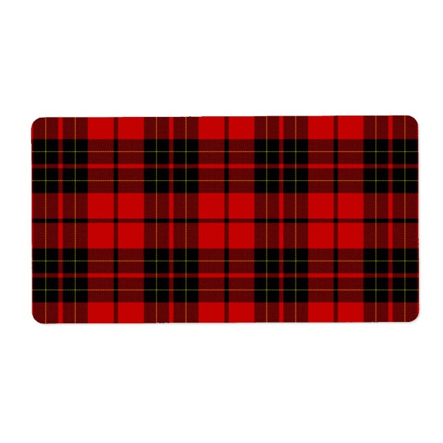 Brodie tartan red black plaid label (Front)