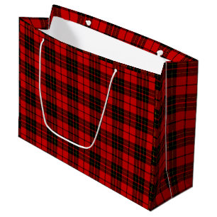 Brodie tartan red black plaid large gift bag