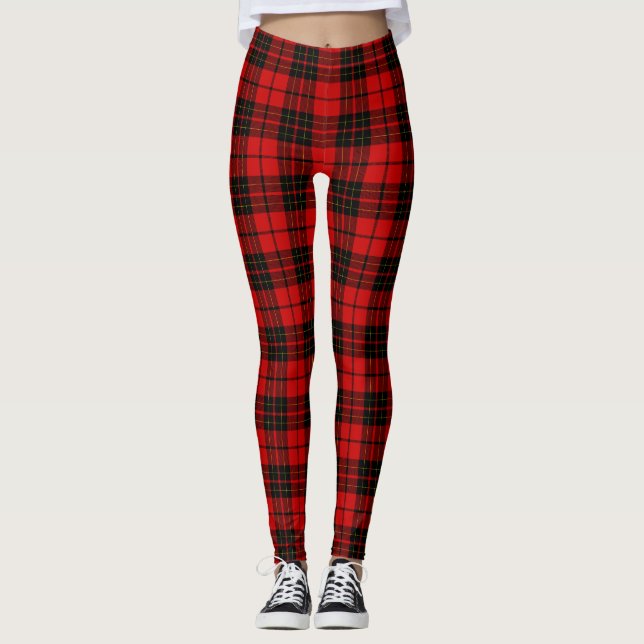 Brodie tartan red black plaid leggings (Front)