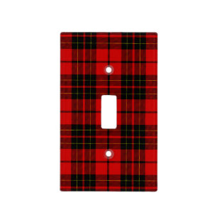 Brodie tartan red black plaid light switch cover