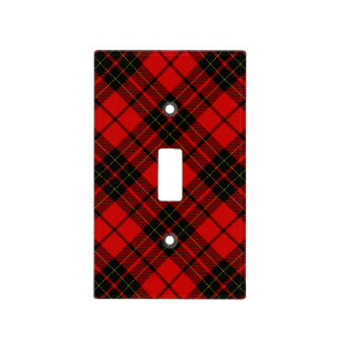 Brodie tartan red black plaid light switch cover