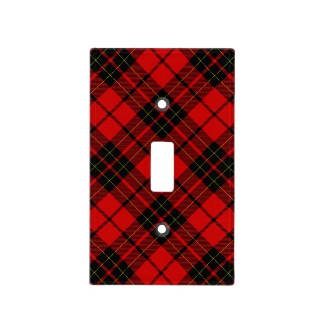 Brodie tartan red black plaid light switch cover (Front)