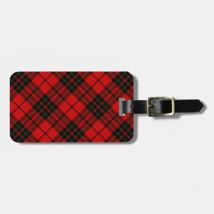 Brodie tartan red black plaid luggage tag