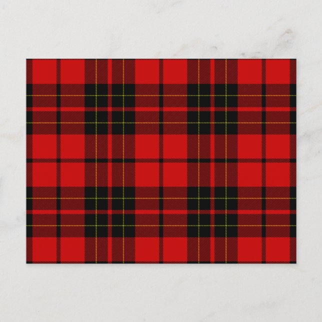 Brodie tartan red black plaid postcard (Front)