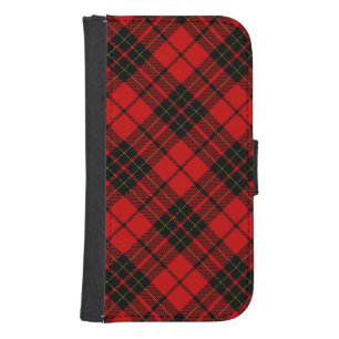 Brodie tartan red black plaid wallet phone case for samsung galaxy s4
