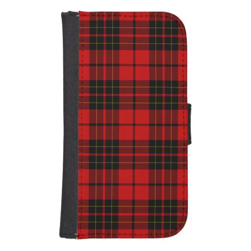 Brodie tartan red black plaid wallet phone case for samsung galaxy s4