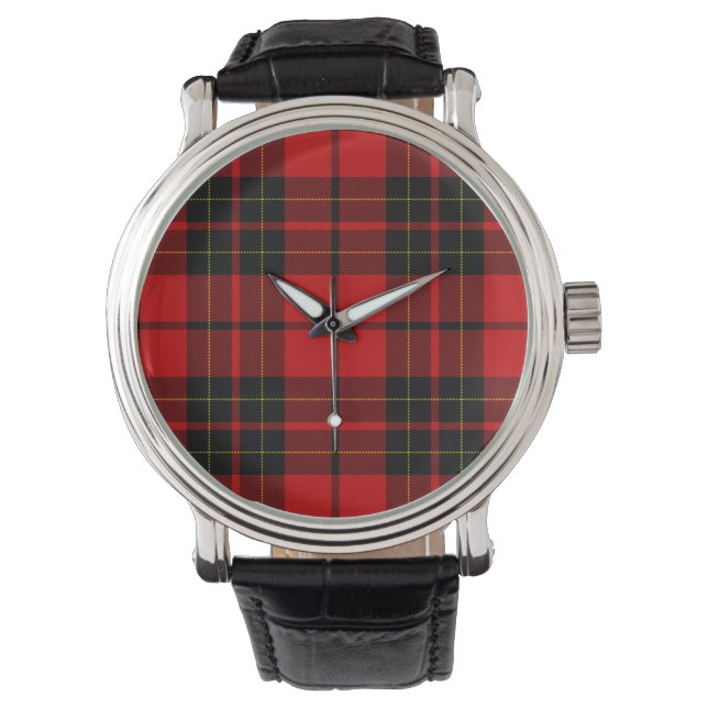 Brodie tartan red black plaid watch (Front)