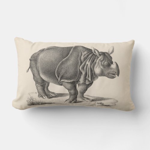Brodtmann Rhinoceros Sketch Lumbar Pillow