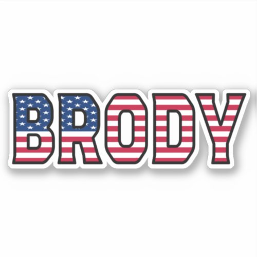 Brody Name First Name USA Sticker Stickerset