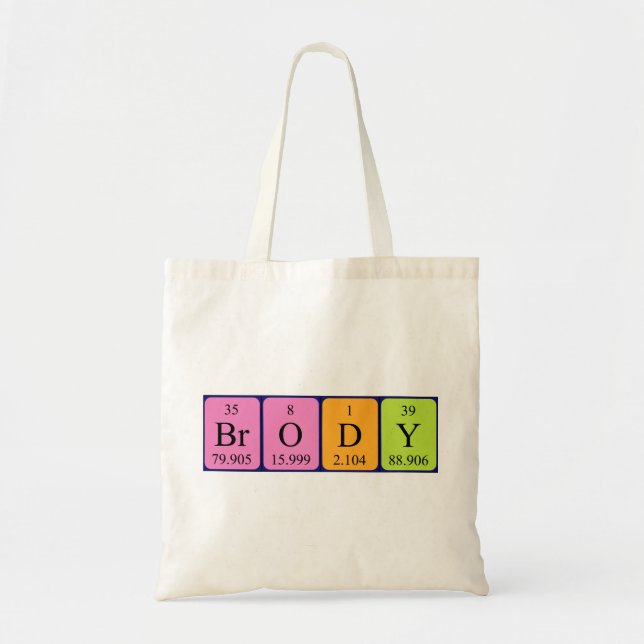 Brody periodic table name tote bag (Front)