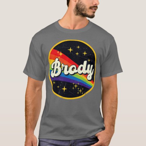 Brody Rainbow In Space Vintage GrungeStyle T_Shirt