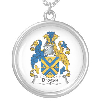 Brogan Family Crest Silver Plated Necklace