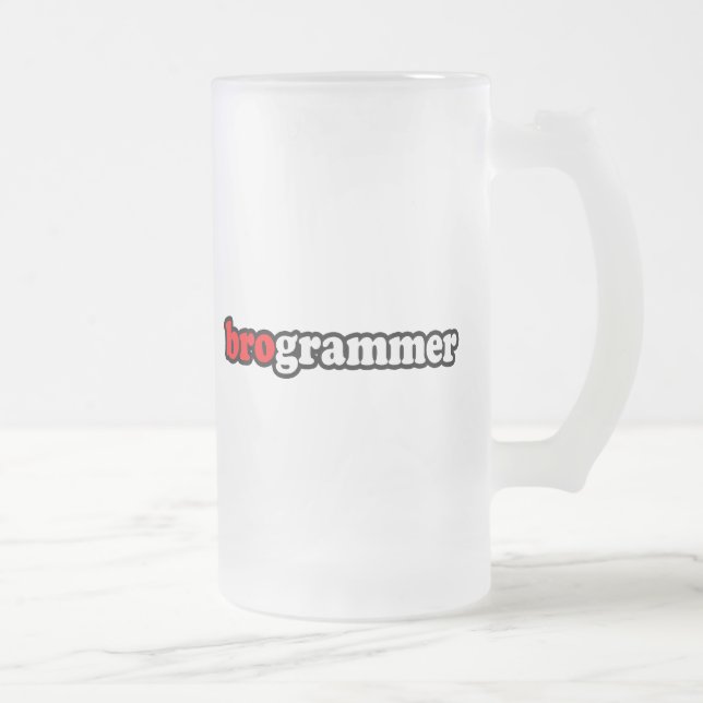 BROGRAMMER FROSTED GLASS BEER MUG (Right)
