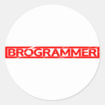 Brogrammer Stamp Classic Round Sticker