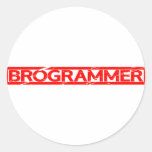 Brogrammer Stamp Classic Round Sticker