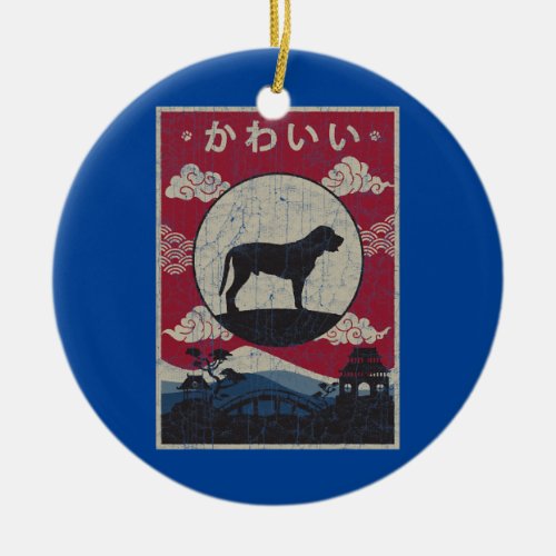Broholmer Japanese Design Kawaii Dog Mom Dad  Ceramic Ornament