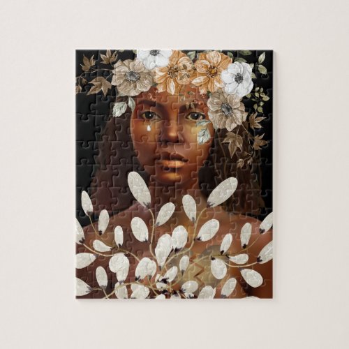 Broke In Hearted African American Woman Art Jigsaw Puzzle