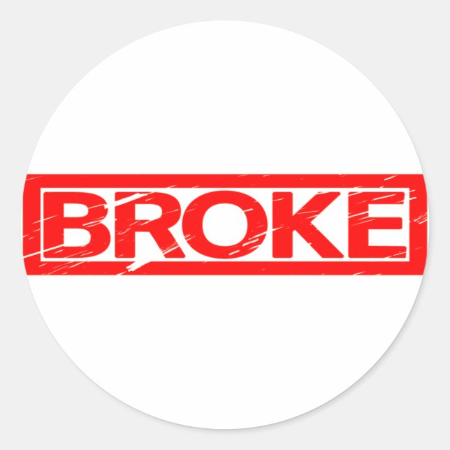 Broke Stamp Classic Round Sticker (Front)