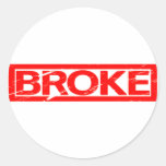 Broke Stamp Classic Round Sticker