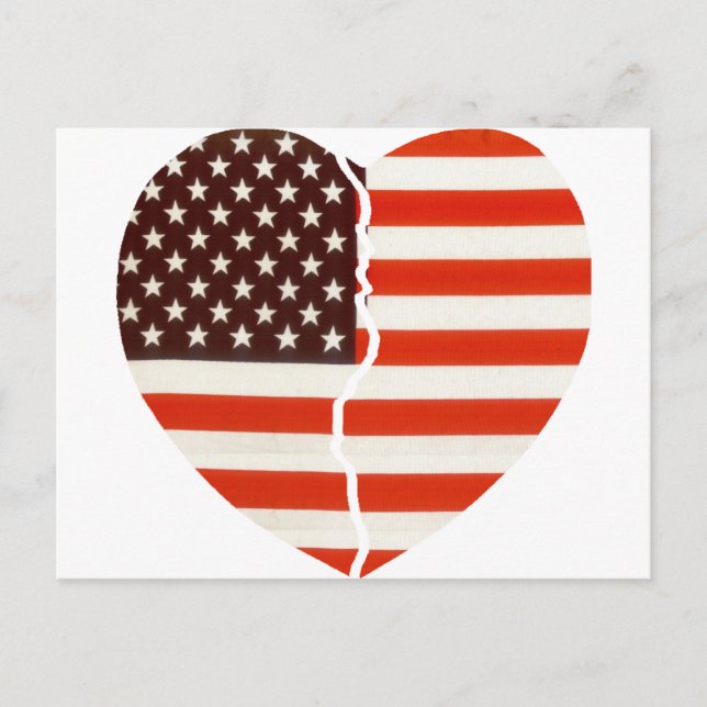 Broken American Heart Postcard (Front)