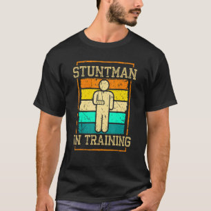 Broken Arm Cast Joke Retro Stuntman in Training T-Shirt