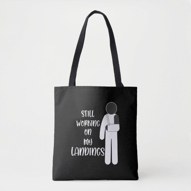 Broken Arm Get Well Stuntman Kid Tote Bag (Front)