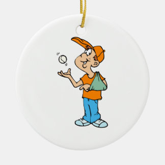 Broken Arm Player Ceramic Ornament