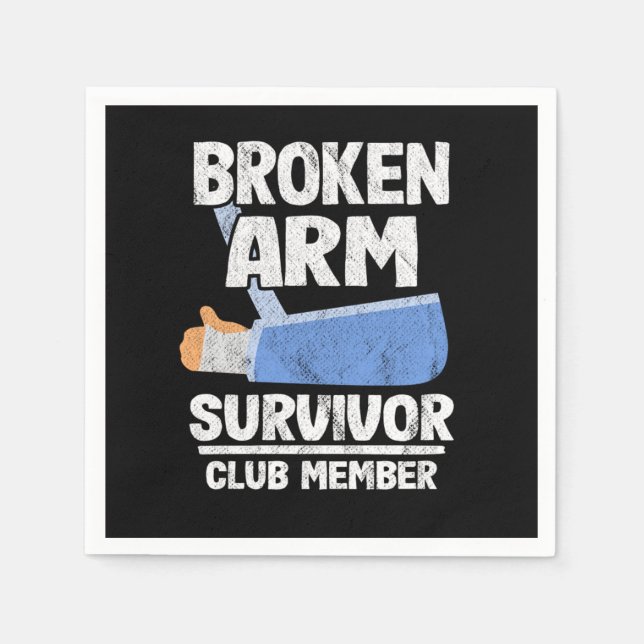 Broken Arm Survivor Club Member Get Well Gift Napkins (Front)