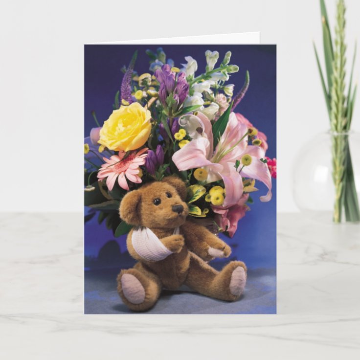 Broken Arm Teddy Bear Card Zazzle
