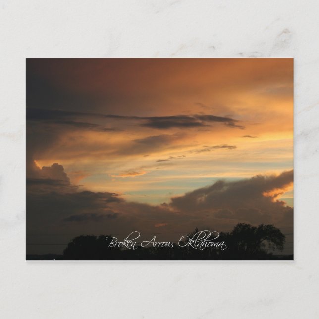 Broken Arrow, OK sunset Postcard (Front)