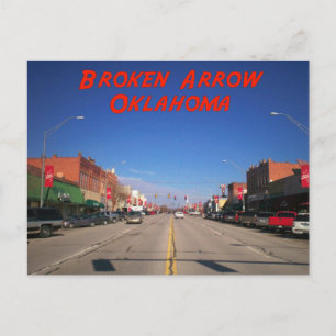 Broken Arrow Oklahoma Downtown View Postcard