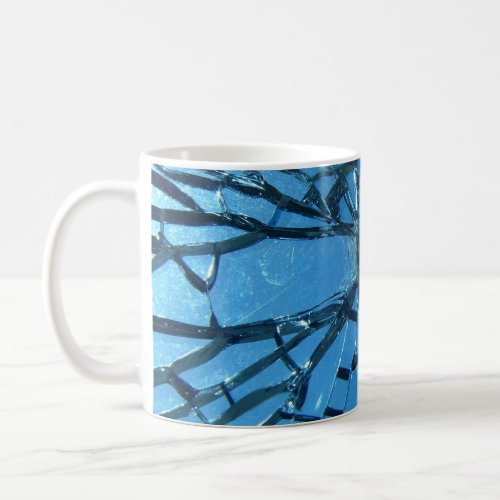 Broken Blue Glass Coffee Mug