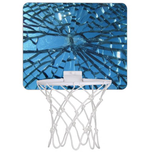 Broken Blue Glass Mini Basketball Hoop
