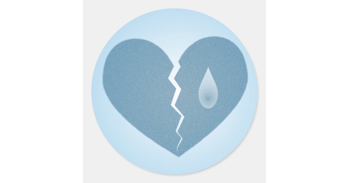 Broken Blue Heart Sticker | Zazzle