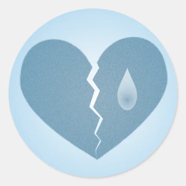 Broken Blue Heart Sticker | Zazzle
