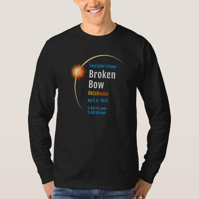 Broken Bow Oklahoma Ok Total Solar Eclipse 2024 1 T-Shirt (Front)