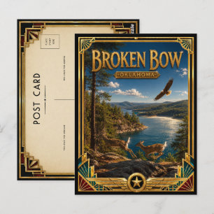 Broken Bow Oklahoma Vintage Art Deco Golden Age Postcard