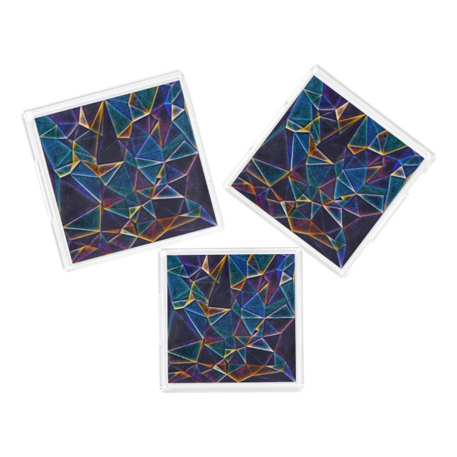 Broken Bubbles  Acrylic Tray (Set)