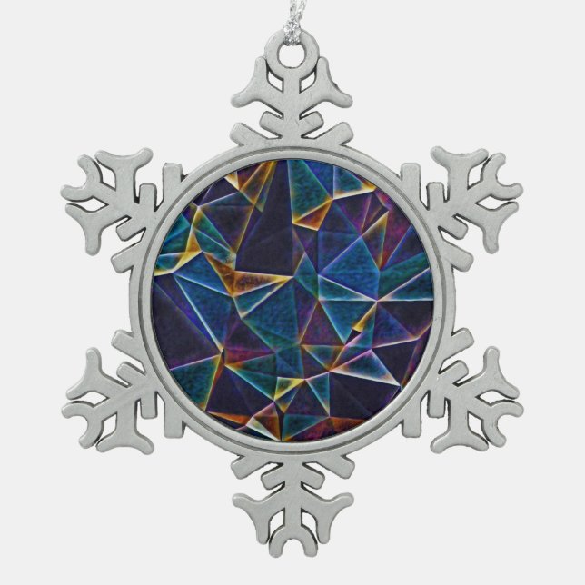Broken Bubbles  Snowflake Pewter Christmas Ornament (Front)